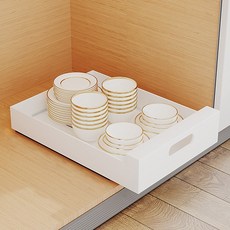 슬라이딩 선반 30cm 화이트 수납