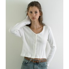 라미네즈 LAMINEZ 로제 펀칭 패턴 가디건 - 아이보리