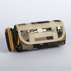 초코링샵 밀리터리 지휘관 군대감성 초등 남아 다용도 수납 필통, 우드카모