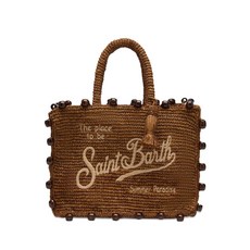 MC2세인트바스 beaded logo-embroidered shoulder bag