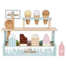 영유아 파스텔감성 카페놀이용 원목 아이스크림 토핑올리기 마트놀이 조카사랑 극놀이, 1세트, 파스텔톤