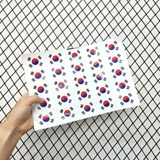 태극기 혼합 사이즈 PVC 스티커, 1개, 태극기 스티커 30매세트 (5.5×3.7cm) 화이트
