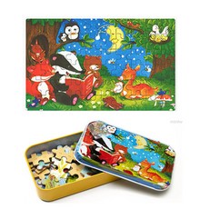 민화샵 틴케이스 퍼즐 동물(솦속이야기) 22.5x14cm, 1개