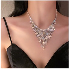 목걸이 행사 화려한 크리스탈 초커 연초 파티 공연 큐빅 연말 무대