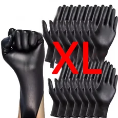 일회용 니트릴 장갑 두꺼운 검정색 유연하고 편안한 디테일 다양한 사이즈 다용도, China Mainland, 02 50PCS, XL