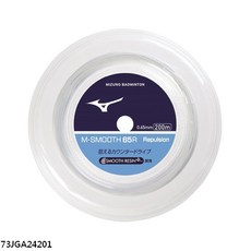 Mizuno M-SMOOTH 65R 65H 羽球線 200m 0.65 mm, 1個, 65H,白, 白