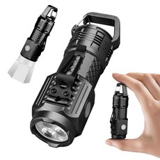 슈퍼 미니 클립 라이트 LED 충전식 C타입 손전등 초경량 카라비너 캠핑, 1개