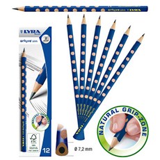 LYRA GERMANY 그루브 교정연필 슬림 연필 2B, 12자루 1다스
