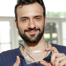 남성 수염 빗 가이드 템플릿 관리 수염 정돈 빗 손질 도구 스타일링 디자인 그루밍 커팅툴 다듬기 트리밍, 투명, 1