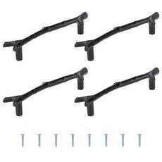 Gartful 레진 트레이용 핸들 4팩 120mm 가지 모양 금속 손잡이 나사 세트 포함 에폭시 주조 실리콘 몰드 서빙 보드 주방 캐비닛 문 서랍 인조 지오드 마노