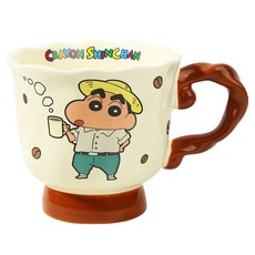 엠토이 짱구는 못말려 세라믹 머그컵 400ml, 다크 브라운, 1개