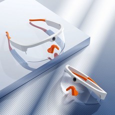 스마트 안경 카메라 녹화 기능 HD 비디오 무선 액션캠 자전거용 통화 가능한 음악 감상, 1개, 흰색 투명 안경 128G 내장메모리