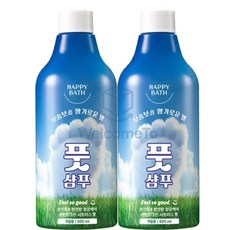 해피바스 필쏘굿 보송보송 항균 케어 풋샴푸 그린 시트러스향 리필, 1개입, 2개, 500ml