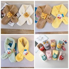 新款卡通可愛仿兔毛兒童圍巾男女童冬季加厚毛絨圍脖寶寶脖套