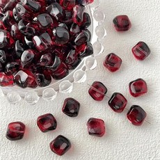불규칙 사각 유리 참 장식품 수제 팔찌 비즈 재료, 4. heihong / A. 11mm(20pcs)
