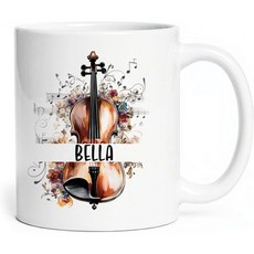 Personalized Musician Mug 2023 Customized Cello With Name Custom Teacup Art Coffee Floral Ceramic, PT11-Violin, 1개