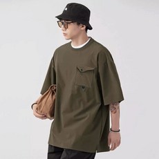 크루넥 우븐 반팔티셔츠 골프반팔티셔츠 세미오버핏 골프 메쉬 세미 오버핏 루즈핏 웨어 스포츠