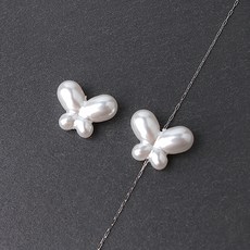 비즈아이 [6371-08]아크릴통과형 진주통통나비 16.5x12mm 화이트 1개