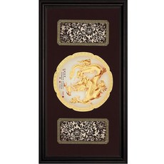 開運陶源 金箔畫 黃金畫純金圓滿獎牌/匾額系列 8款可選(27x50cm) 開運招財 居家裝飾 藝術品, 咖啡色