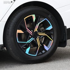 쏘나타디엣지 호환 튜닝 용품 휠스티커, 홀로그램, 4개