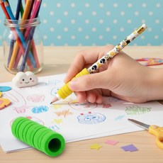 다양한 필기구 호환 부드러운 촉감 볼펜그립 1개 쓱템