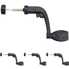 4개의 검은색 낚시용 회전 릴 손잡이 그립 교체 플라스틱 낚시 파워 핸들 크랭크 암 접이식 노브 수리 부품 액세서리