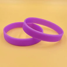 쿠쿠스토어 20개/세트 도매 실리콘 고무 손목밴드 유연한 팔찌 스포츠 캐주얼 뱅글 스트랩, 03 Purple-20PCS