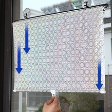 창문햇빛가리개 흡착식 암막블라인드 무타공 베란다 주방 롤블라인드 실버 65x125cm