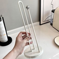 廚房紙巾架 家用衛生紙置物架 多功能立式捲紙架 居家好物餐巾架 廚房收納, 1個, 鐵藝捲紙架—奶白