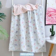 嬰兒毯子 全棉紗布蓋毯 越洗越軟 70*110CM 寶寶抱被 空調毯 幼稚園抱毯, 淺藍底 角落動物 70*110CM
