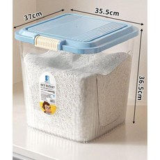 가정용 쌀통 25kg 쌀보관통 쌀보관함 잡곡통 밀폐 진공 진공쌀통 항아리 보관함 방습 쌀항아리, 1개, 블루