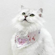 호나미네 강아지 고양이 한복 나비 양털 케이프, 1개, 화이트