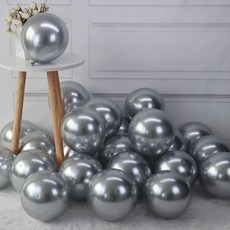 피플스파티 25cm 메탈 크롬 라운드 풍선, 50개, 9메탈릭실버