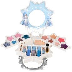 SUUNI 어린이 화장품 소녀 전용 메이크업 박스 세트 물세탁 가능 생일 선물 장난감, 1세트, 흰색