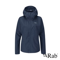 伊凱文戶外 Rab Downpour Eco Jacket 女款輕量防風防水連帽外套，深墨藍色，戶外運動首選