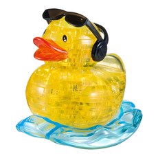 (PS) 목욕하는 러버덕 크리스탈 입체 퍼즐, 1개, 혼합색상, 45피스