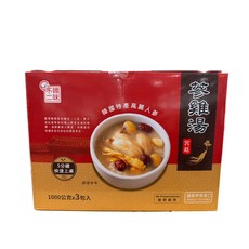 不韓二味 蔘雞湯 韓國特產高麗人蔘 1000公克 x 3包入, 1000公克(固形物:259.4公克), 1箱