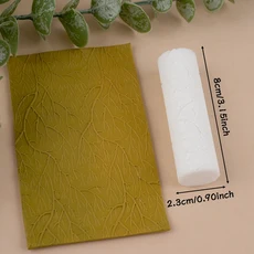 폴리머 클레이 텍스처 롤러-올리브 잎 패턴 제작 도구 DIY 귀걸이 쥬얼리 위한 내구성 있는 플라스틱 공예, 02 Brushed Roller 6