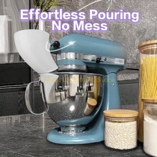 KSM150 용 밀가루 깔때기 5 쿼트 헤드 주방 스탠드 믹서 액세서리 판매, 04 White, 01 빠른