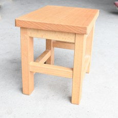 實木櫸木兒童小板凳家用矮凳簡約式四角方凳客廳防滑換鞋小凳子, 1個, 原木色:26CM*20CM*25CM