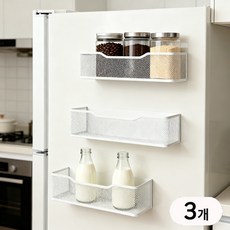 호밍사이 다용도 냉장고 세탁기 초강력 자석 수납선반 현관 틈새 수납 정리, 3개, 화이트