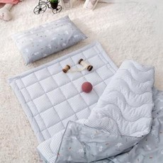 아트박스/아잠 보들래빗 뱀부마이크로 어린이집 낮잠 이불세트, 그레이