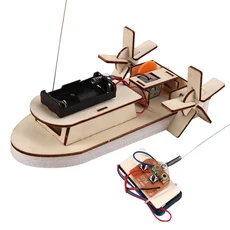 3D 조립 나무 색상 원격 제어 보트 흥미로운 DIY 자동차 모델 장난감, 02 Boat