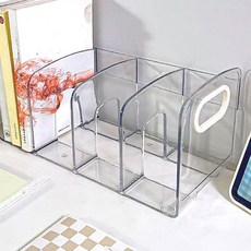 무타공마켓 심플 아크릴 책꽂이 연필통 연결가능, 투명