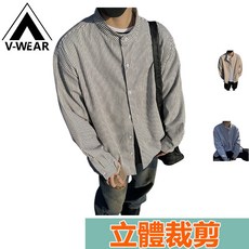 VWEAR 品牌 休閒長袖襯衫 外套 寬鬆立領設計 情侶同款