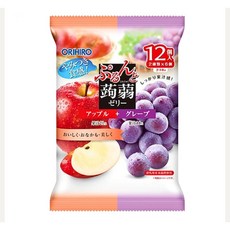 일본 오리히로 곤약젤리 사과맛포도맛 12개입, 1개, 1cm