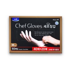 크린랲 셰프 니트릴 장갑 M, 60매입, 3개