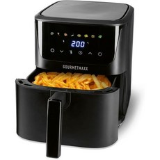 GOURMETmaxx 핫 에어 프라이어 블랙 - 디지털 에어프라이어 LED 터치 디스플레이 및 타이머 포함 저지방 튀김 그릴링 및 베이킹 511638, 6/5 Liter