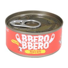 빼로빼로 간식캔, 게살+참치혼합맛, 24개, 80g