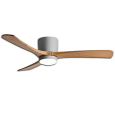 實木風扇燈 42吋 遙控變頻 正反轉 三色調光 臥室餐廳吊扇, 48吋-灰+木紋色葉 無極調光+遙控+手機APP